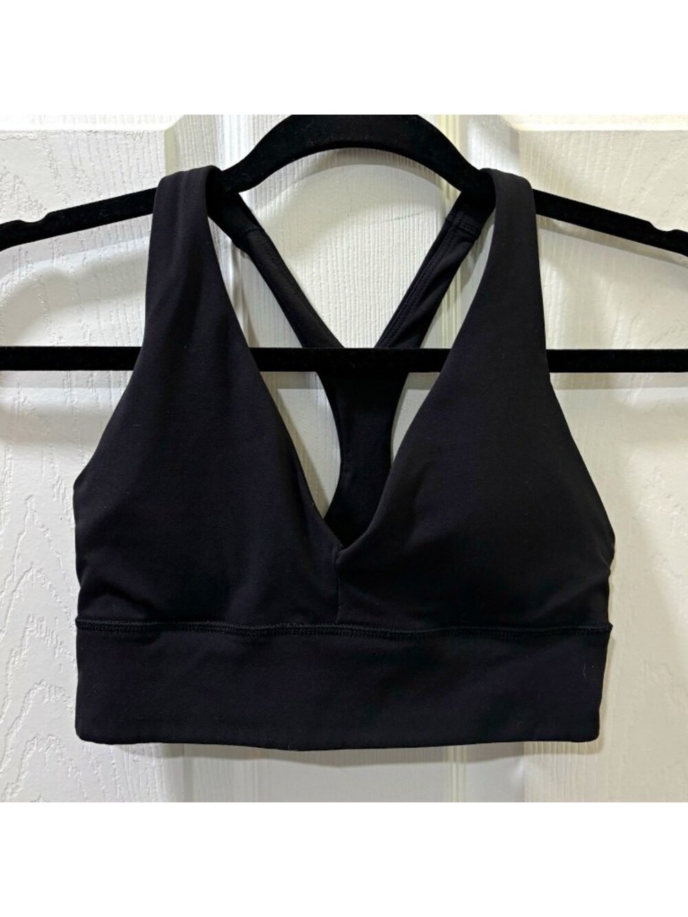 Athleta transcend longline black sport bra medium support wireless women XS